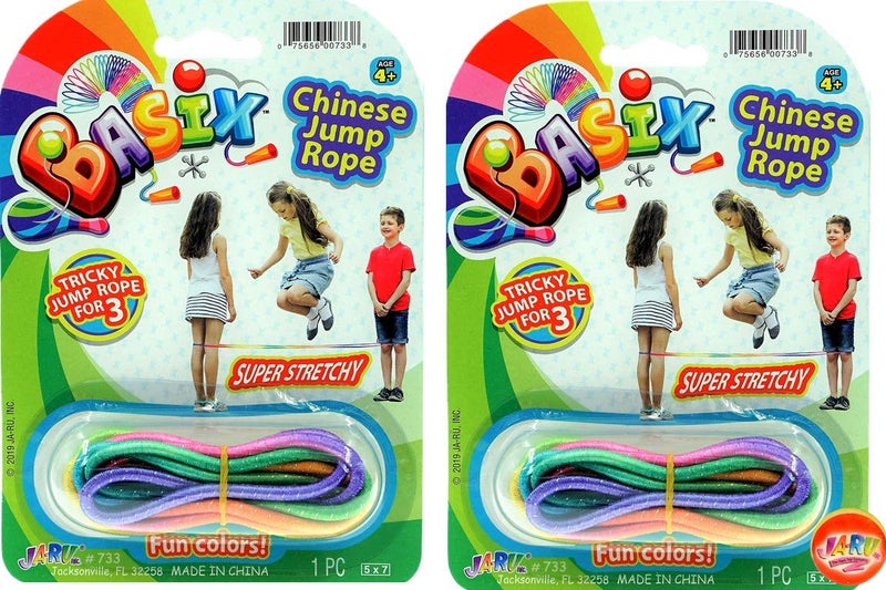 Ja-Ru 2CHILL Chinese Jump Rope by (Pack of 2) Colorful Stretch Rope | Item #733-2SL - Image 1